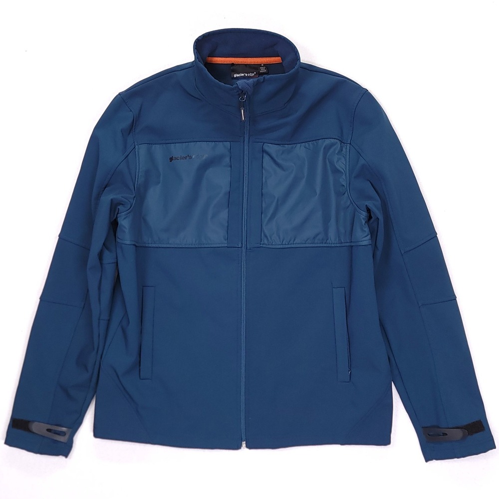 Glacier's Edge Mens Softshell Fleece‎ Lined Jacket Blue Full Zip Size Medium